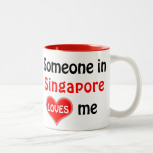 Someone in Singapore loves me Two-Tone Coffee Mug