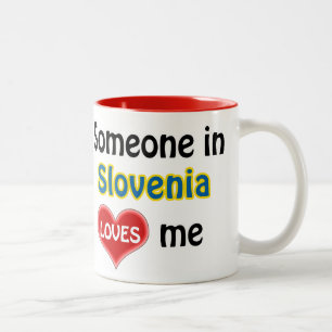 Someone in Slovenia loves me Two-Tone Coffee Mug