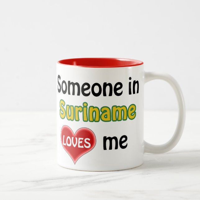 Someone in Suriname loves me Two-Tone Coffee Mug (Right)