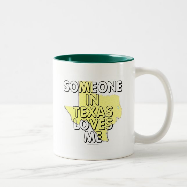 Someone in Texas loves me Two-Tone Coffee Mug (Right)