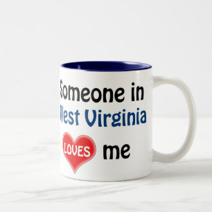 Someone in West Virginia loves me Two-Tone Coffee Mug