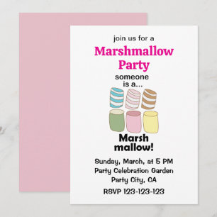 Someone Is A Marshmallow Funny Food Party Invitation