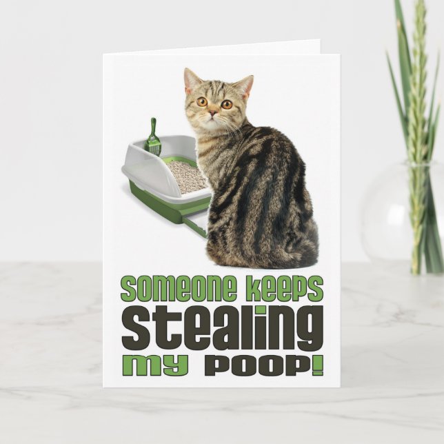 Someone Keeps Stealing My Poop Greeting Card (Front)