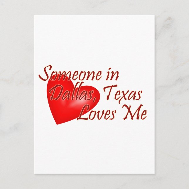 Someone loves me in Dallas, Texas Postcard (Front)