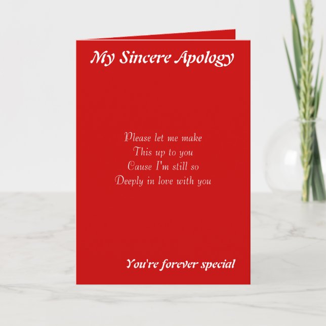 Someone special apology greeting cards (Front)