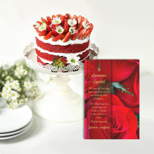 Someone Special Vivid Red Rose Card