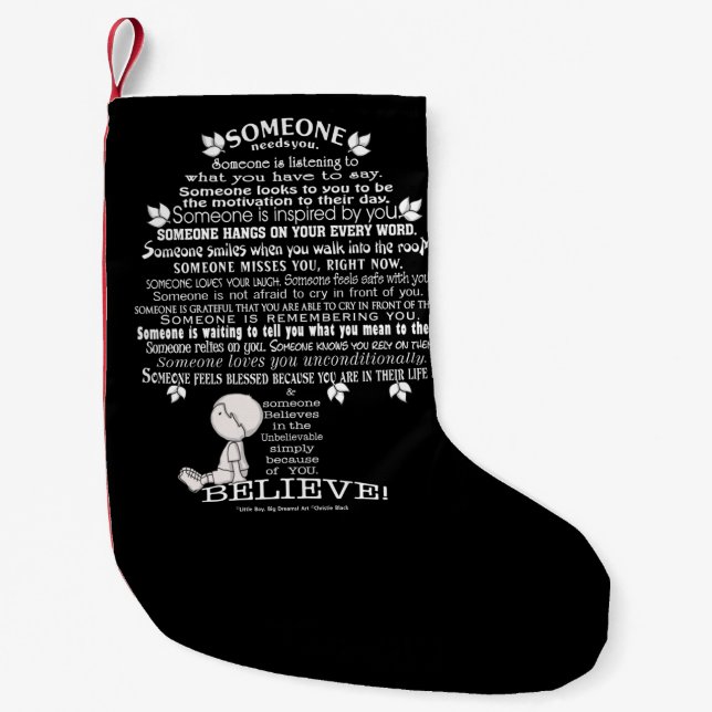 SOMEONE Tree Small Christmas Stocking (Front)