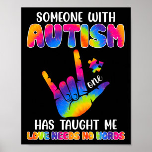 Someone With Autism Has Taught Me Asl Awareness Au Poster