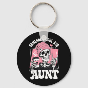 Someones Cool Aunt Cool Auntie Club Skeleton Skull Key Ring