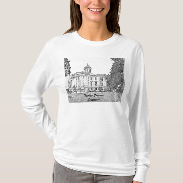 Somerset County Court House pencil 1, Historic ... T-Shirt (Front)