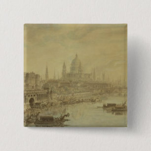 Somerset House, St. Paul's Cathedral and Blackfria 15 Cm Square Badge