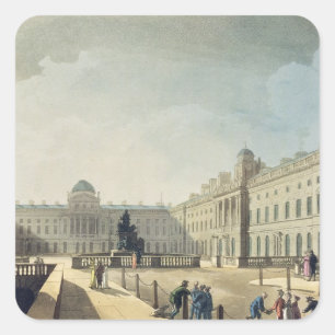 Somerset House, Strand, from 'Ackermann's Microcos Square Sticker