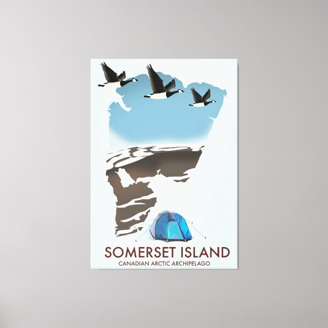 Somerset Island, Canada vintage style map Canvas Print (Front)