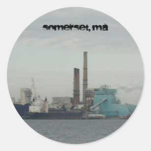 Somerset, MA Southcoast, Massachusetts Industrial Classic Round Sticker