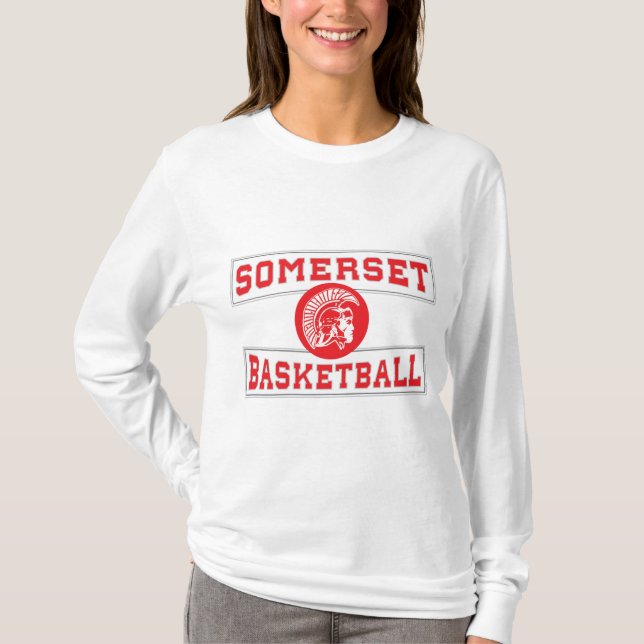 Somerset Spartan Basketball Long-sleeve Womens T-Shirt (Front)