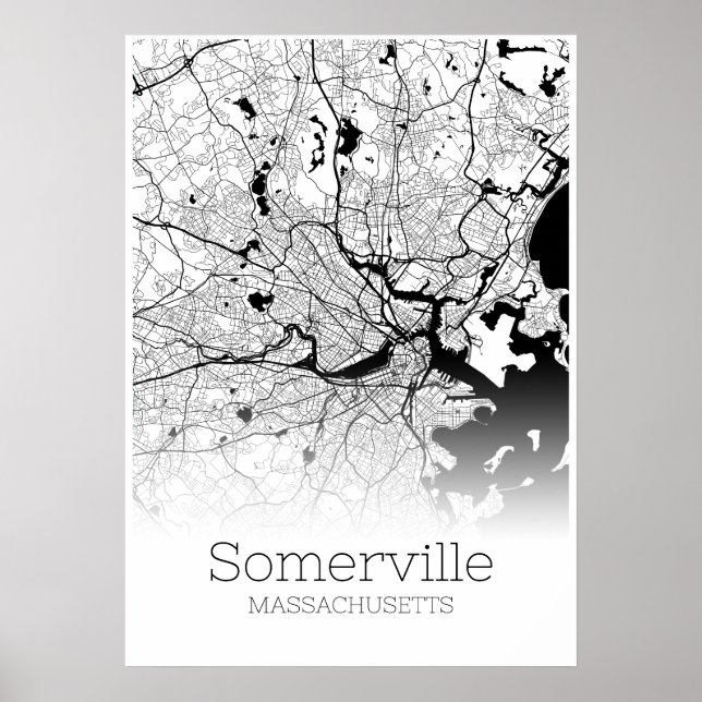 Somerville Map - Massachusetts - City Map Poster (Front)