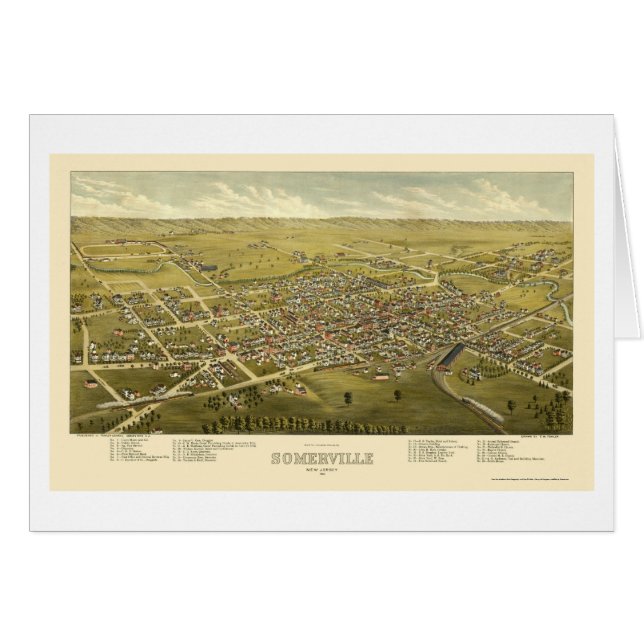 Somerville, NJ Panoramic Map - 1882 (Front Horizontal)