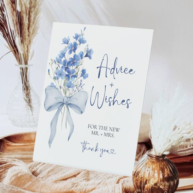 Something Blue Advice & Wishes | Ribbon Bow Pedestal Sign (Creator Uploaded)