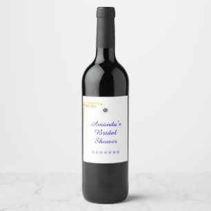 Something Blue and Greek Bridal Shower Wine Label