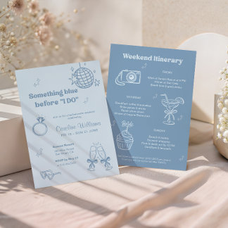 Something Blue Bachelorette Weekend Dusty Blue Invitation
