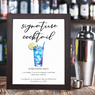 Something Blue Beach Wedding Signature Cocktail Poster
