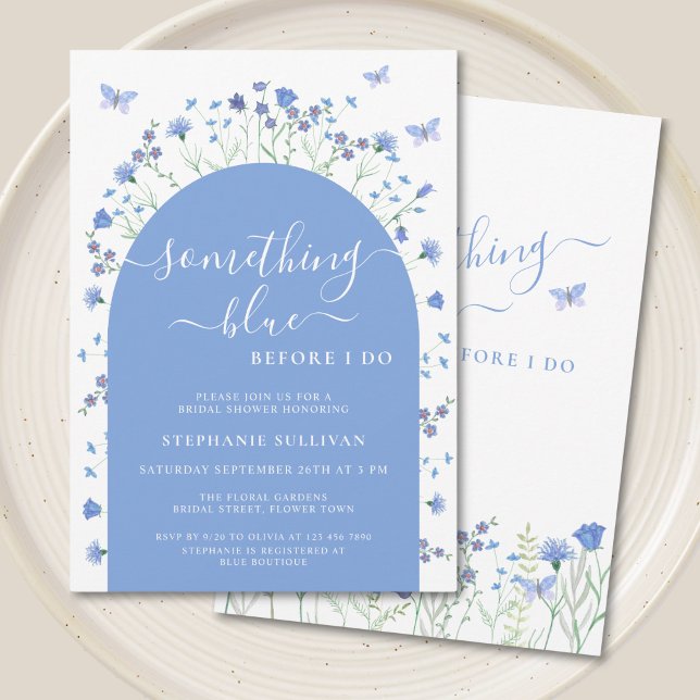 Something Blue Before I Do Arch Bridal Shower  Invitation (Creator Uploaded)