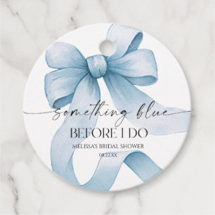 Something Blue Before I Do Blue Bow Bridal Shower Favour Tags