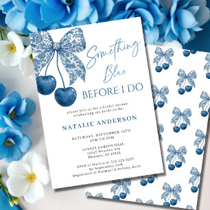 Something Blue Before I Do Blue Bow Bridal Shower Invitation