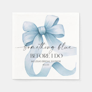 Something Blue Before I Do Blue Bow Bridal Shower Napkin