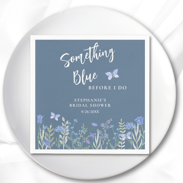 Something Blue Before I Do Blue Bridal Shower  Napkin (Creator Uploaded)