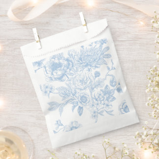 Something Blue Before I Do Blue Floral Toile Favour Bags