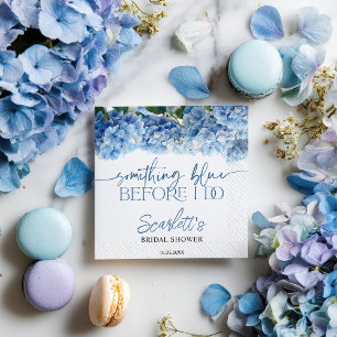 Something Blue Before I Do Blue Hydrangea Bridal Napkin