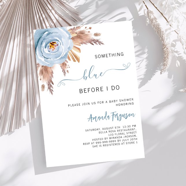Something blue before I do boho Bridal Shower Invitation (Creator Uploaded)