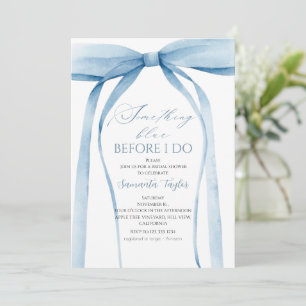 Something Blue Before I Do Bow Bridal Shower Invitation