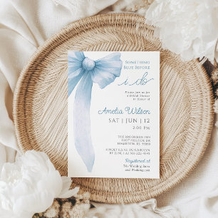 Something Blue Before I Do Bow Bridal Shower Invitation