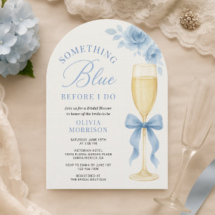 Something Blue Before I  Do Bow Bridal Shower  Invitation