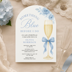 Something Blue Before I Do Bow Bridal Shower Invitation