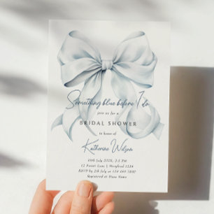 Something Blue Before I Do Bow Bridal Shower Invitation