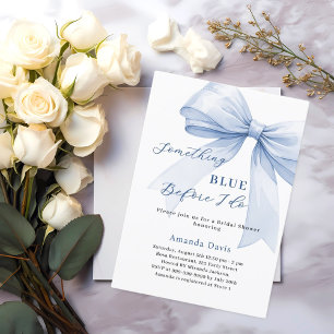 Something blue before I do bow Bridal Shower Invitation
