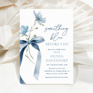 Something Blue Before I Do Bow Bridal Shower Invitation
