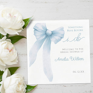 Something Blue Before I Do Bow Bridal Shower Napkin