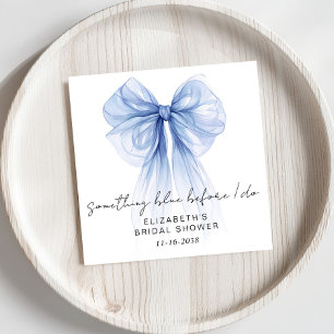 Something Blue Before I Do Bow Bridal Shower Napkin
