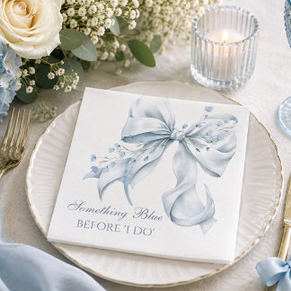 Something Blue Before I Do Bow Coquette Napkin