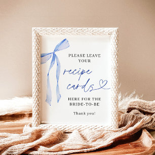 Something Blue Before I Do Bridal Recipe Card  Poster