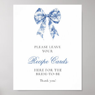 Something Blue Before I Do Bridal Recipe Card  Poster