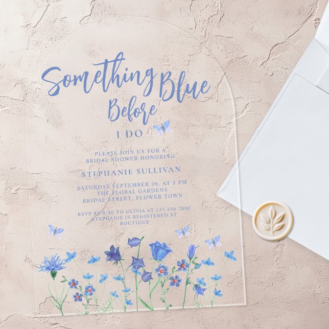 Something Blue before I Do Bridal Shower Acrylic Invitations (Creator Uploaded)