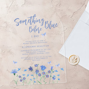 Something Blue before I Do Bridal Shower Acrylic Invitations
