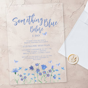 Something Blue Before I Do Bridal Shower Acrylic Invitations