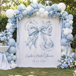 Something Blue Before I do Bridal Shower Backdrop Tapestry