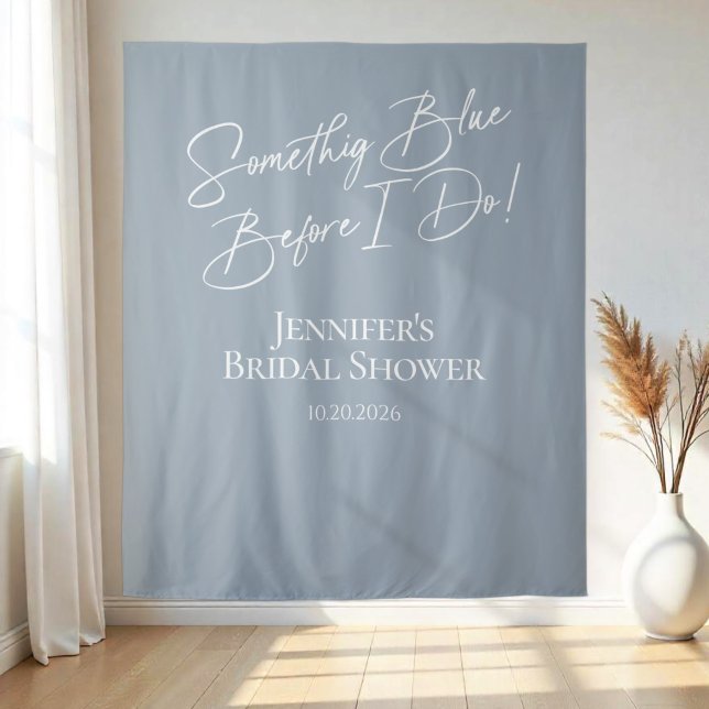 Something Blue Before I Do Bridal Shower Backdrops Tapestry (Creator Uploaded)
